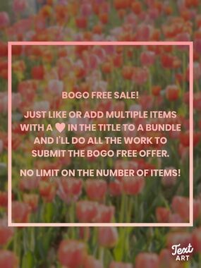 BOGO Free Sale Promo - DETAILS IN TEXT